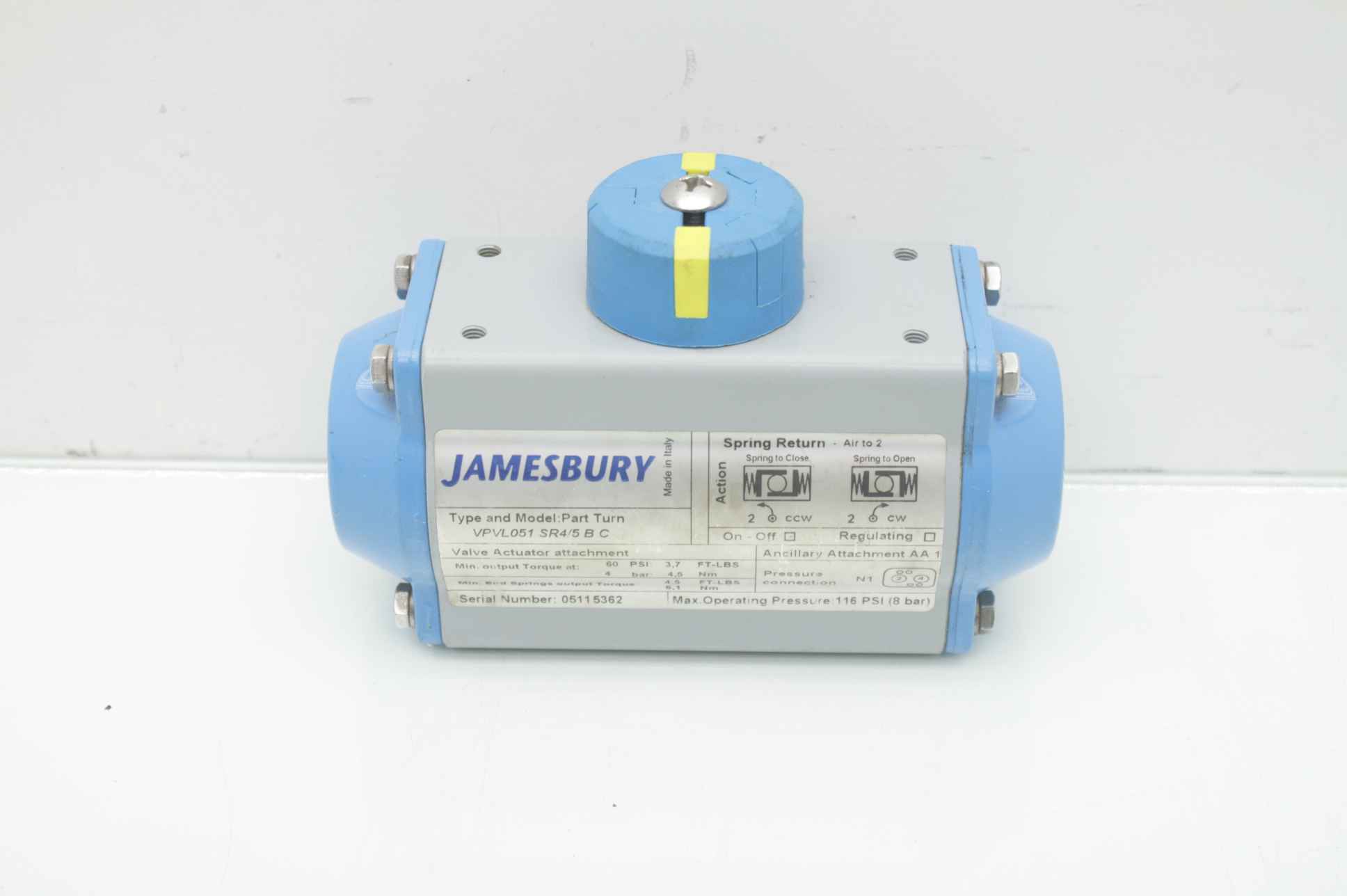Jamesbury VPVL051 SR4/5 B C Part Turn Pneumatic Valve Actuator eBay