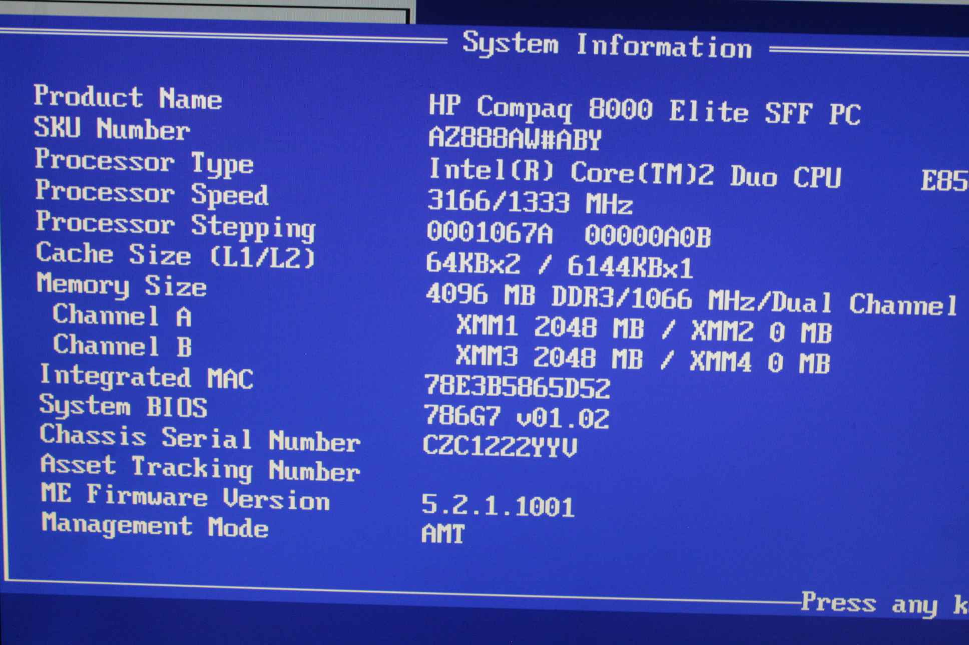 HP Compaq 8000 Elite SFF PC AZ888AW#ABY 4GB DDR3, Intel E8500 | eBay