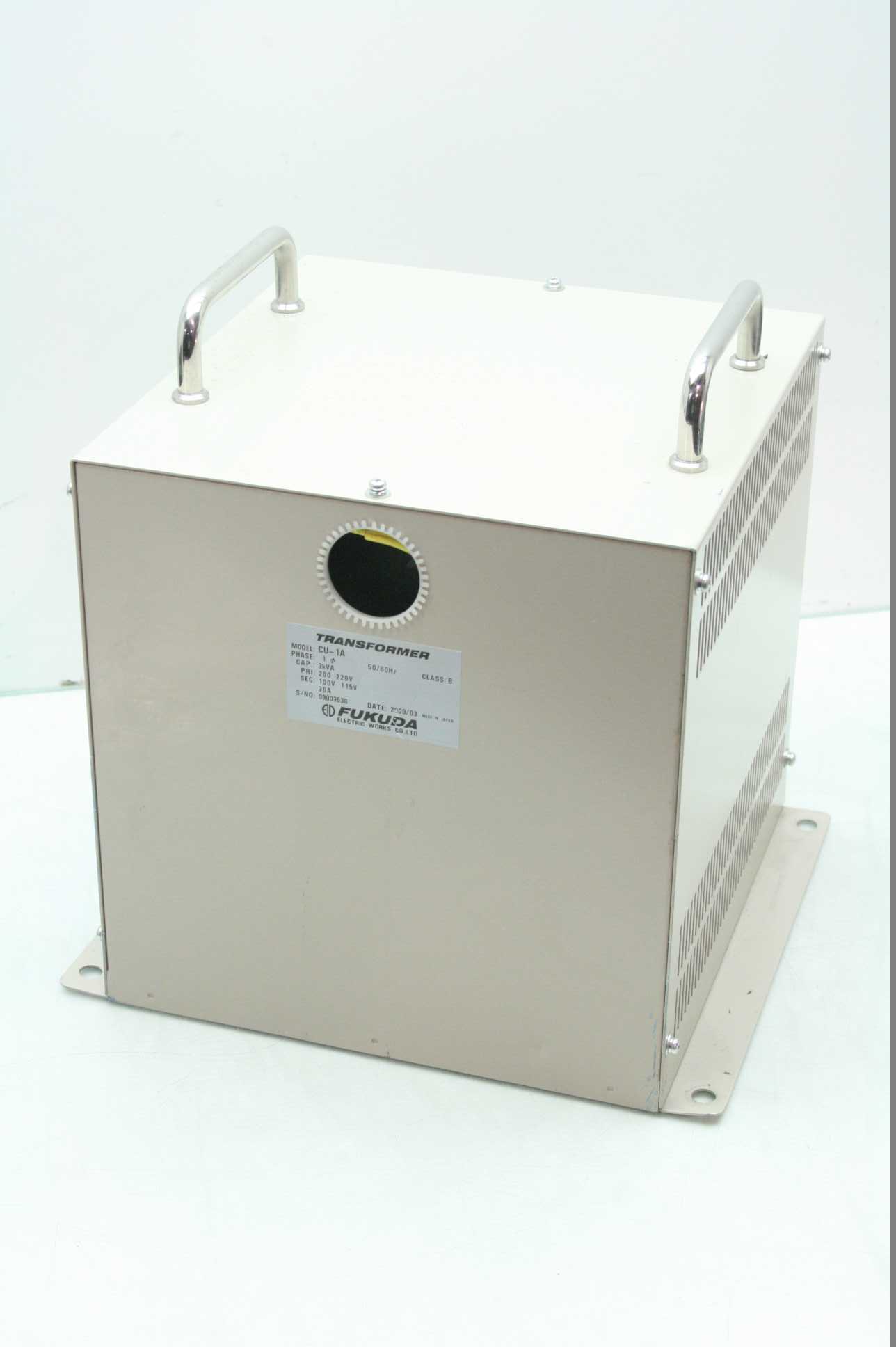Fukuda CU1A Transformer 3 kVA 1Ph 200220V Primary 100115V Secondary
