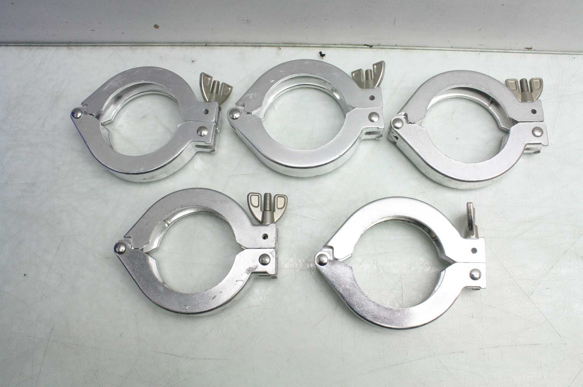 Lot of 5 Aluminum Sanitary Clamps / 3